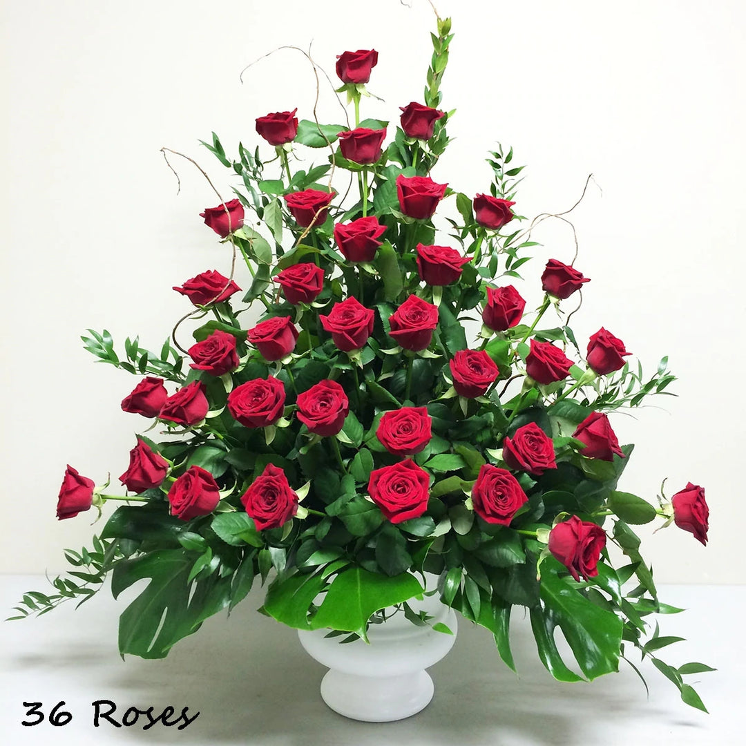 Red Rose Funeral Arrangement